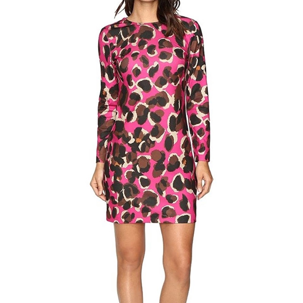 Trina Trina Turk Long Sleeve Leopard Dress XS